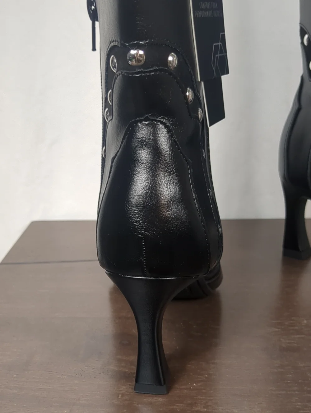 Madden NYC Studded Black Cowboy Kitten Heel Boots - Picture 3 of 5